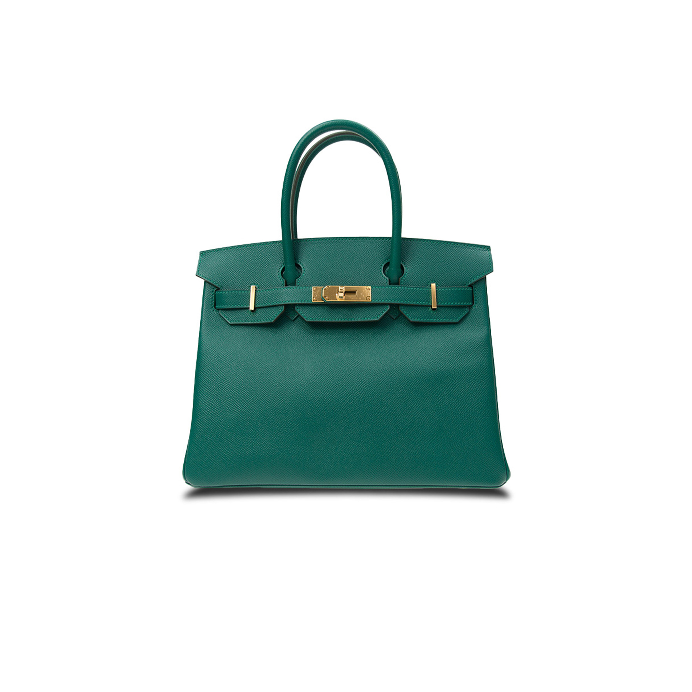 HERMES BIRKIN 30 EPSOM VELVET GREEN GOLD BUCKLE BAG BK30Z6EPGP (30*23*15cm)